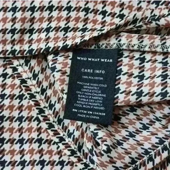 who what wear women's Blouse with Tie Front and Bib Collar - Picture 11 of 13